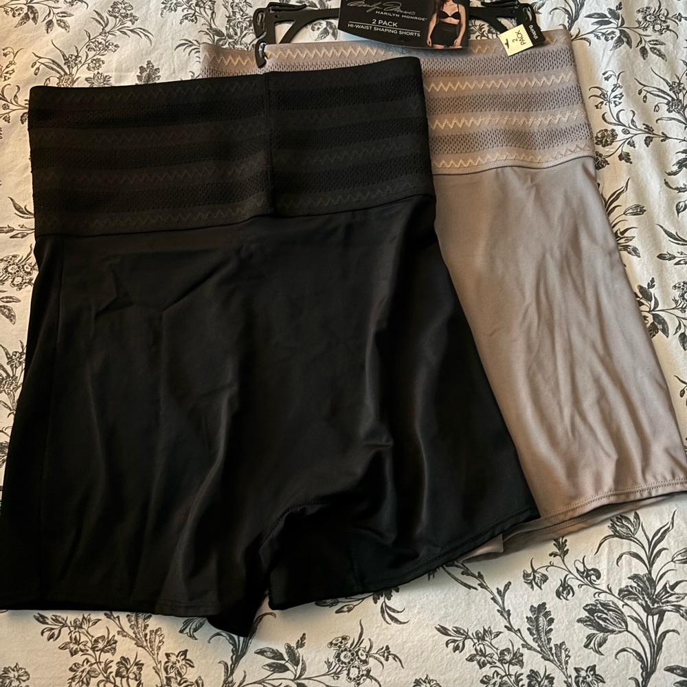 Women's Black and Beige Shorts